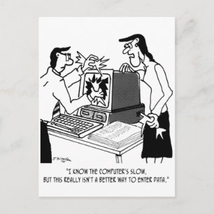 Computer-Cartoon 1870 Postkarte