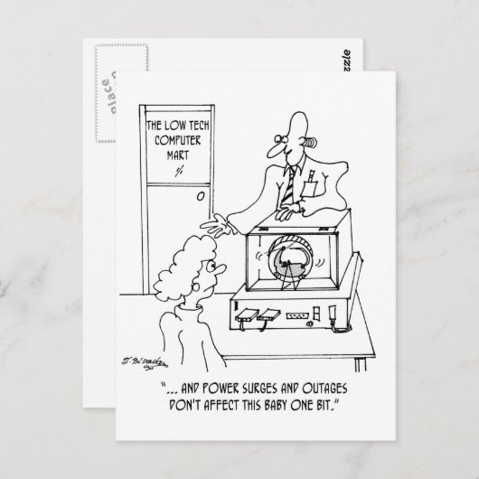 Computer-Cartoon 3270 Postkarte (Vorne/Hinten)