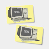 Computer-Cartoon-Illustration Ausweis (Vorder- & Rückseite)
