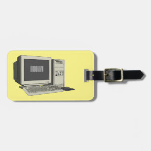 Computer-Cartoon-Illustration Gepäckanhänger