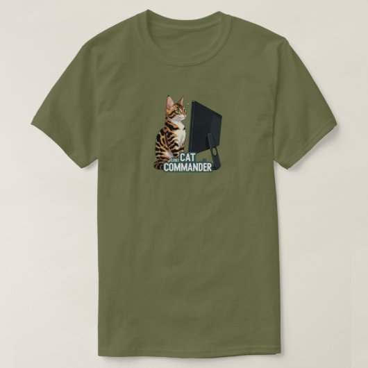 Computer Cat Commander Linux Bengalischer T - Shir T-Shirt (Design vorne)