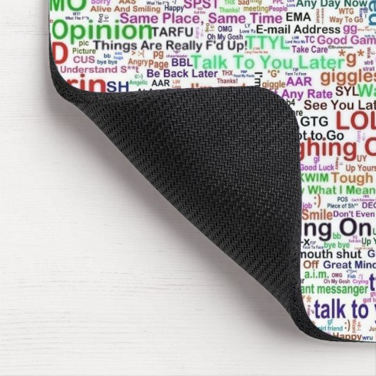 Computer Chat Word Art Mousepad (Ecke)