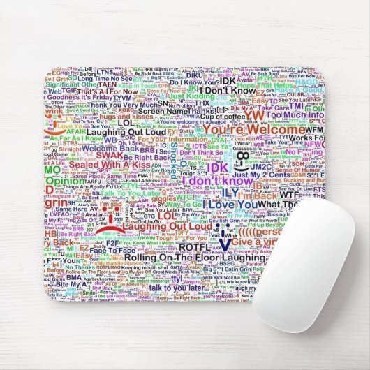 Computer Chat Word Art Mousepad (Mit Mouse)