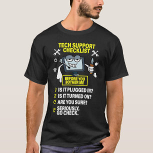 Computer-Checkliste Technik-Support IT-Computer T-Shirt