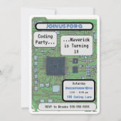 Computer Chip Coding Geburtstagsparty Einladung (Vorderseite)