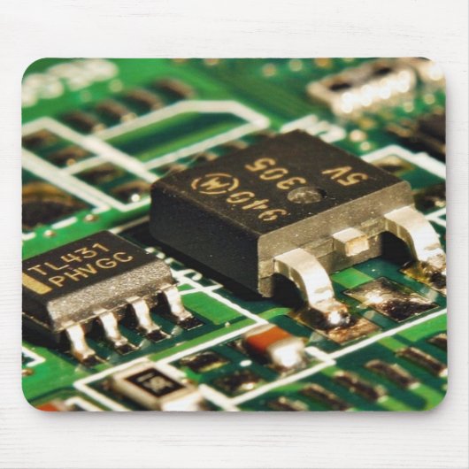 Computer-Chip-Stromkreise Mousepad (Vorne)