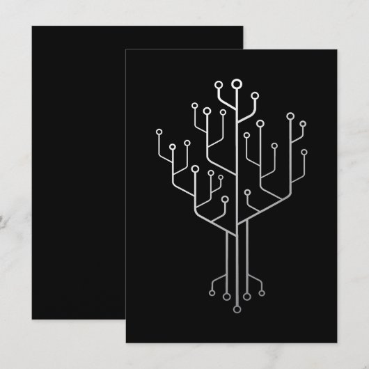 Computer-Chip-Tree-Programmierer-Tschernoteningeni Einladung (Vorne/Hinten)