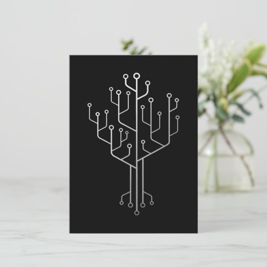 Computer-Chip-Tree-Programmierer-Tschernoteningeni Einladung (Stehend Vorderseite)