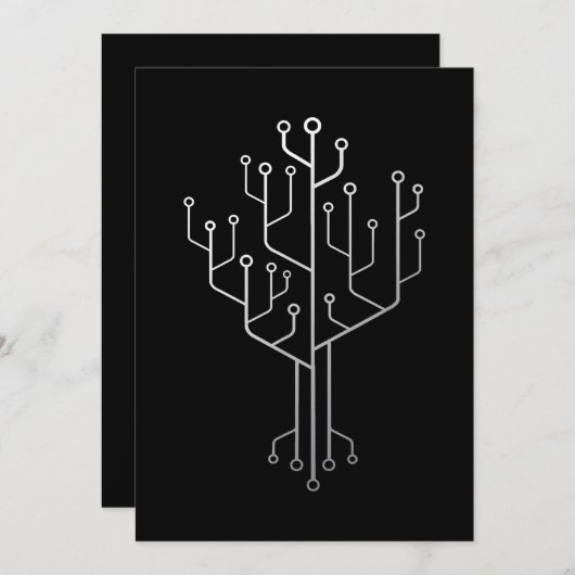 Computer-Chip-Tree-Programmierer-Tschernoteningeni Einladung (Vorne/Hinten)