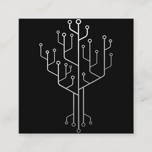 Computer-Chip-Tree-Programmierer-Tschernoteningeni Quadratische Visitenkarte (Vorderseite)