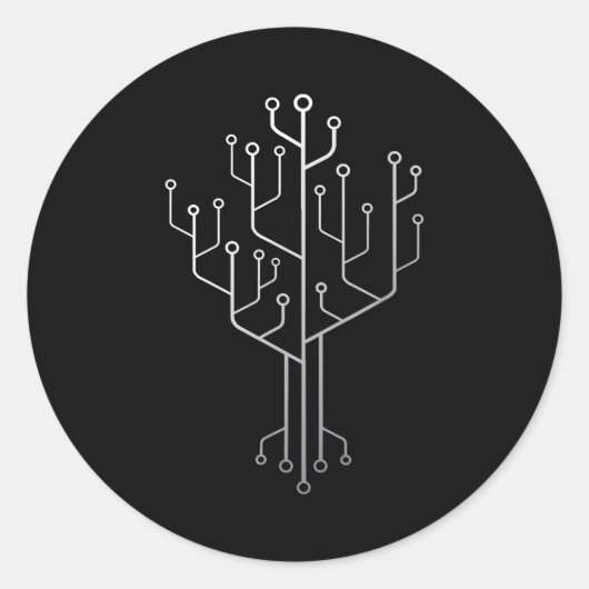 Computer-Chip-Tree-Programmierer-Tschernoteningeni Runder Aufkleber (Vorderseite)