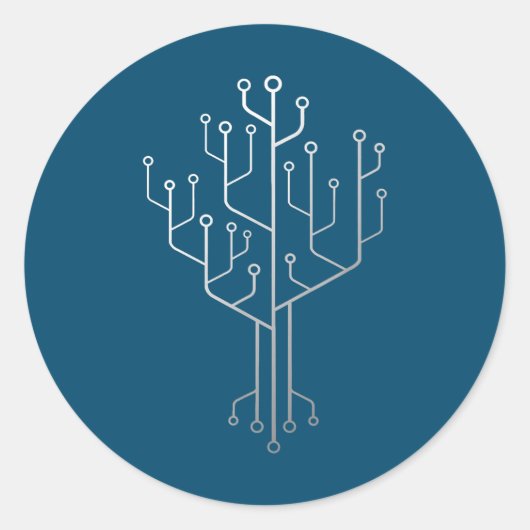 Computer-Chip-Tree-Programmierer-Tschernoteningeni Runder Aufkleber (Vorderseite)