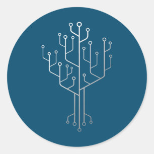 Computer-Chip-Tree-Programmierer-Tschernoteningeni Runder Aufkleber