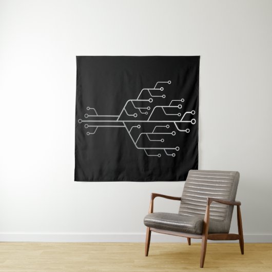 Computer-Chip-Tree-Programmierer-Tschernoteningeni Wandteppich (Beispiel (Horizontal))