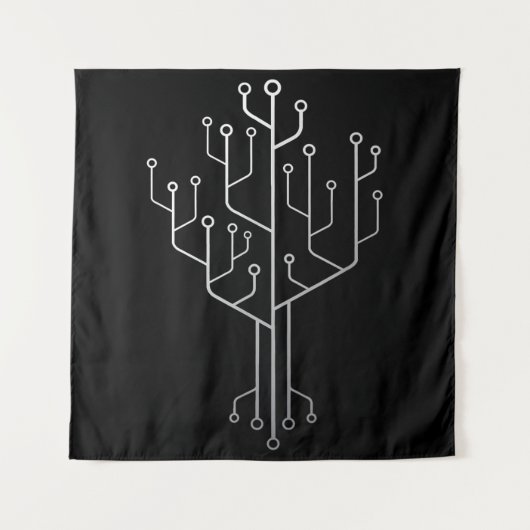 Computer-Chip-Tree-Programmierer-Tschernoteningeni Wandteppich (Vorderseite)