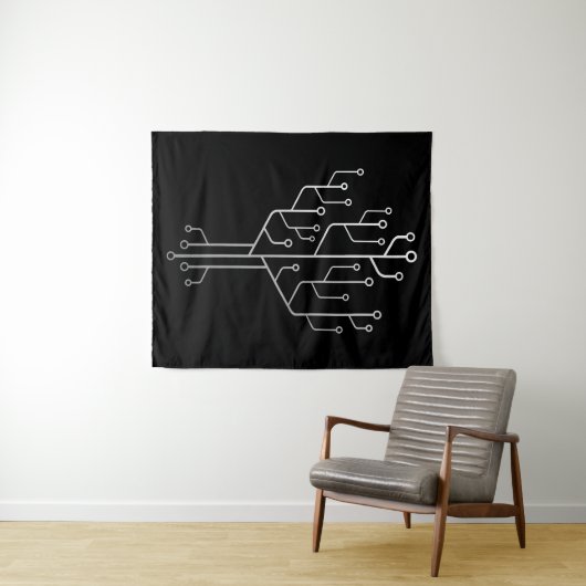 Computer-Chip-Tree-Programmierer-Tschernoteningeni Wandteppich (Beispiel (Horizontal))