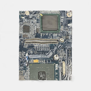 Computer Circuit Board Blanket  Fleecedecke