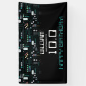 Computer Circuit Board Kids Robotic Birthday Party Banner (Vertikal)