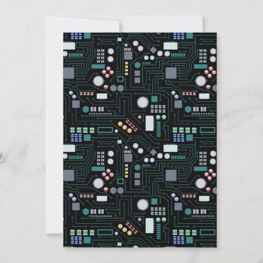 Computer Circuit Board Kids Robotic Birthday Party Einladung (Rückseite)