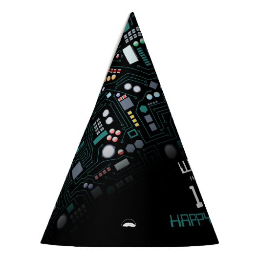 Computer Circuit Board Kids Robotic Birthday Party Partyhütchen (Links)