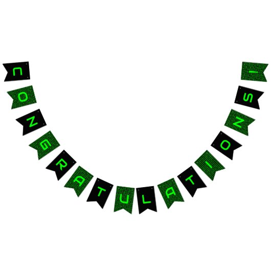 Computer-Code-Cyber & Tech-Team - Name oder Text i Wimpelkette (Alle)