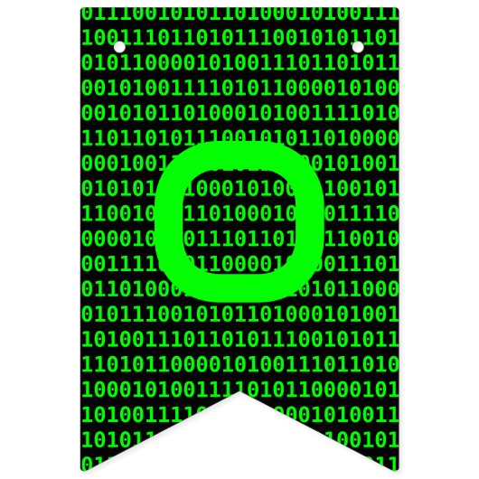 Computer-Code-Cyber & Tech-Team - Name oder Text i Wimpelkette (Zweite Fahne)