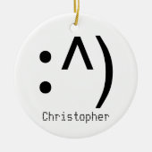 Computer-Code-Gesicht genannt Keramik Ornament (Vorne)