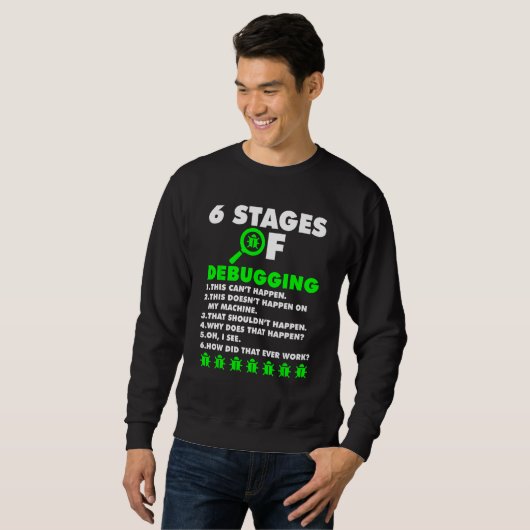 Computer Coder Software-Entwickler 6 Bühnen von De Sweatshirt (Vorne ganz)