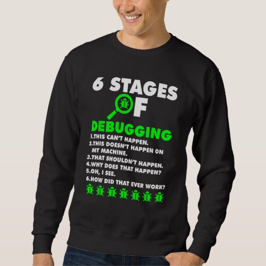 Computer Coder Software-Entwickler 6 Bühnen von De Sweatshirt (Vorderseite)