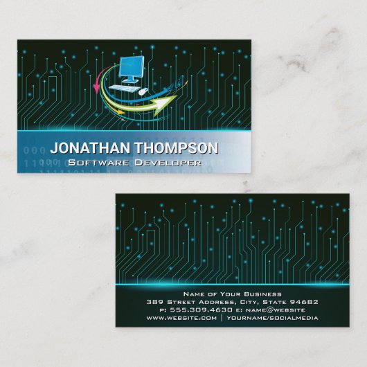 Computer | Codierung | Schalttafel Visitenkarte (Vorne/Hinten)