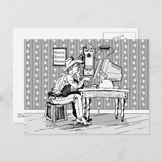 Computer Cowboy Postkarte (Vorne/Hinten)