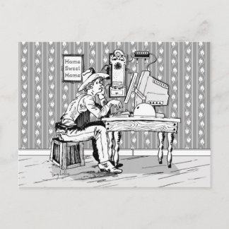 Computer Cowboy Postkarte