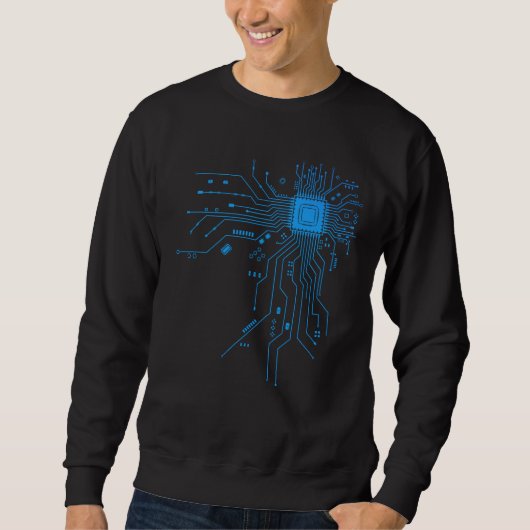Computer CPU Chip PCB Circuit Design Tech Gift Sweatshirt (Vorderseite)
