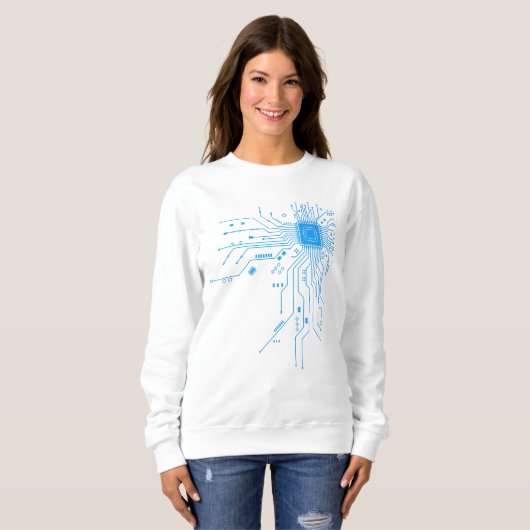 Computer CPU Chip PCB Circuit Design Tech Gift Sweatshirt (Vorne ganz)