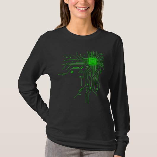 Computer CPU Chip PCB Circuit Design Tech Gift T-Shirt (Vorderseite)