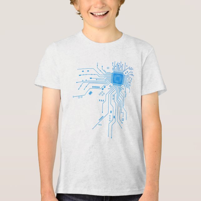 Computer CPU Chip PCB Circuit Design Tech Giftt Tri-Blend Shirt (Vorderseite)