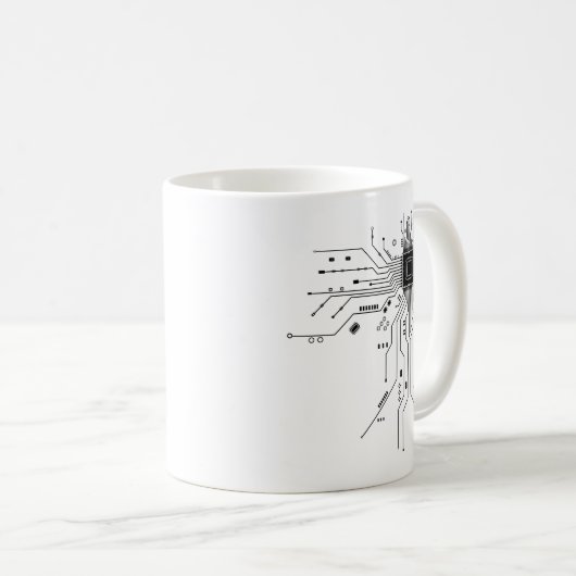 Computer-CPU-Chip PCB-Schaltungsdesign-Tech-Gesche Kaffeetasse (VorderseiteRechts)
