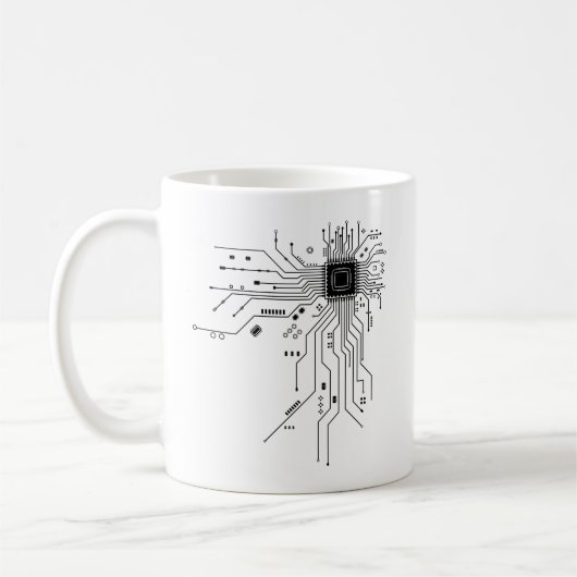 Computer-CPU-Chip PCB-Schaltungsdesign-Tech-Gesche Kaffeetasse (Links)