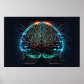 Computer Cyber Brain Poster (Vorne)
