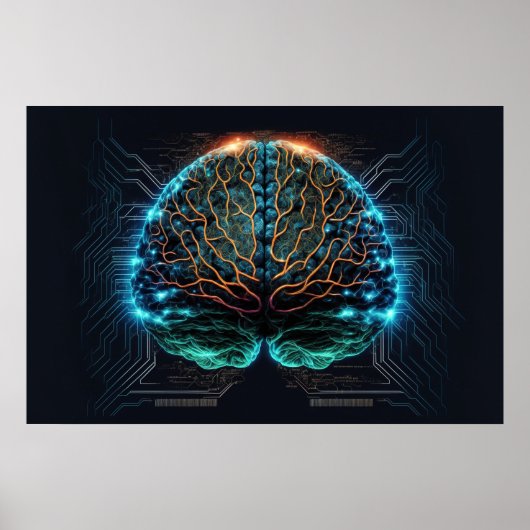 Computer Cyber Brain Poster (Vorne)