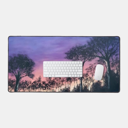 Computer desk keyboard matt with trees at sunset schreibtischunterlage (Tastatur & Maus)