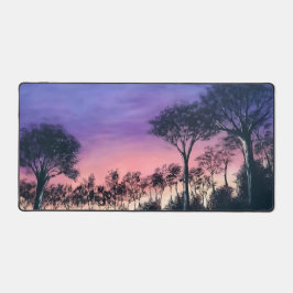 Computer desk keyboard matt with trees at sunset schreibtischunterlage