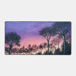 Computer desk keyboard matt with trees at sunset schreibtischunterlage