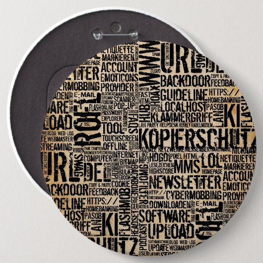 Computer Dictionary - vintage Button (Vorne & Hinten)