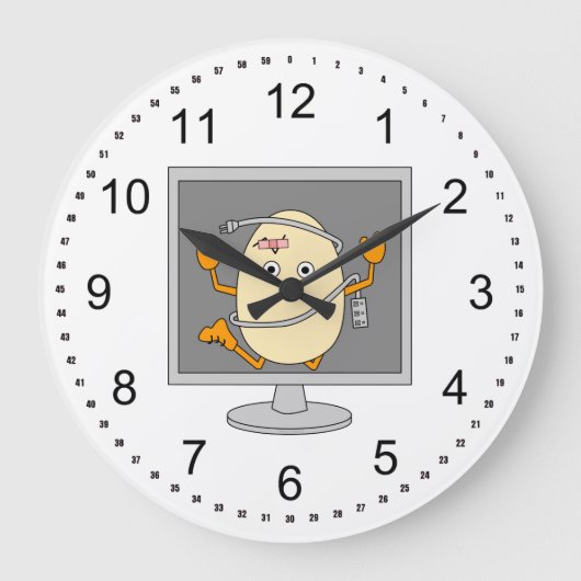 Computer Egghead Große Wanduhr (Vorderseite)