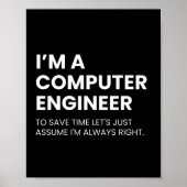 Computer Engineer Funny Nerd Sprichwort Poster (Vorne)