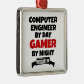 Computer Engineer Gamer Silbernes Ornament (Rechts)