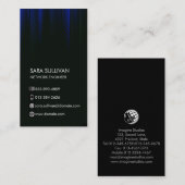 Computer Engineering Technical Blue Halftone Visitenkarte (Vorne/Hinten)