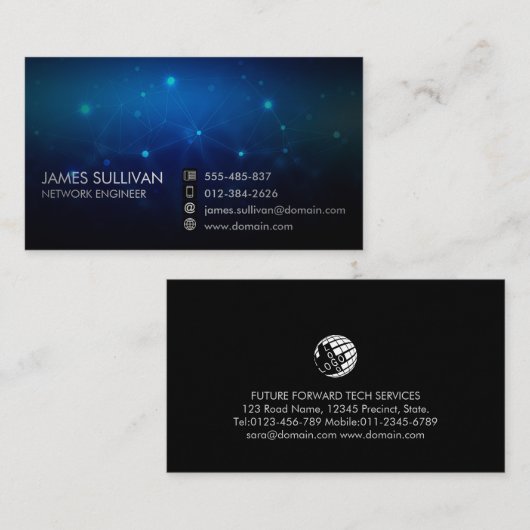 Computer Engineering Technical Light Circuits Visitenkarte (Vorne/Hinten)