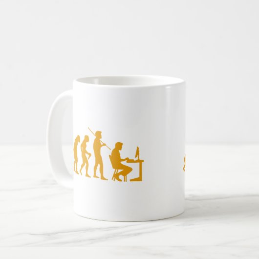 Computer-Evolution Kaffeetasse (Vorderseite Links)